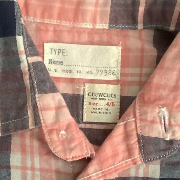 Crewcuts‎ Plaid Button down size 4/5 - Picture 2 of 3